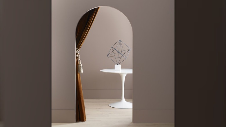 Studio Clay by Benjamin Moore on walls with arched doorway