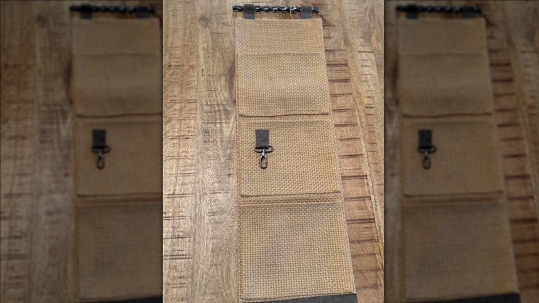 burlap pocket organizer