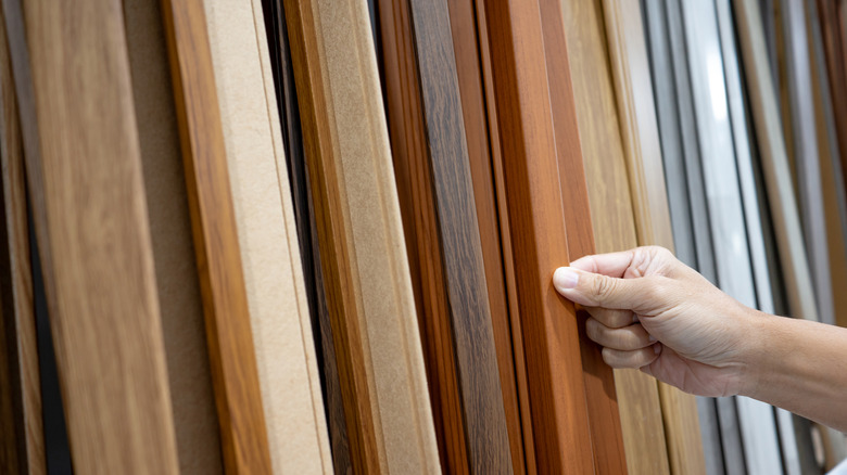 Wood finish samples side by side