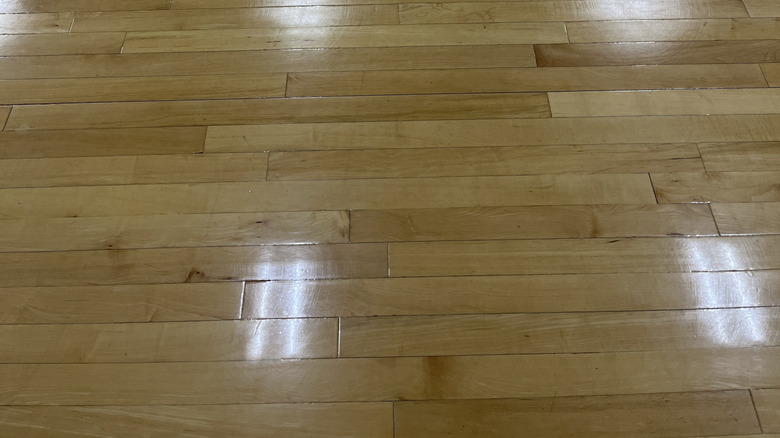 High gloss wooden floor