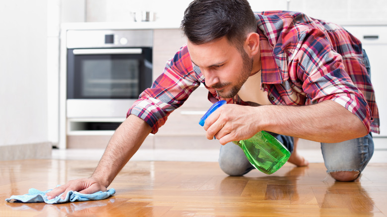 laying on the clean floor