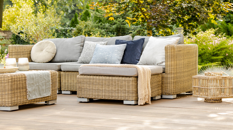 Patio furniture on deck