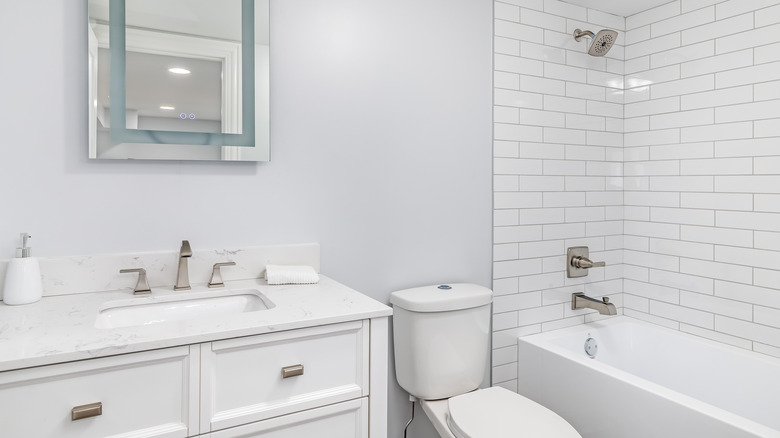 all-white bathroom