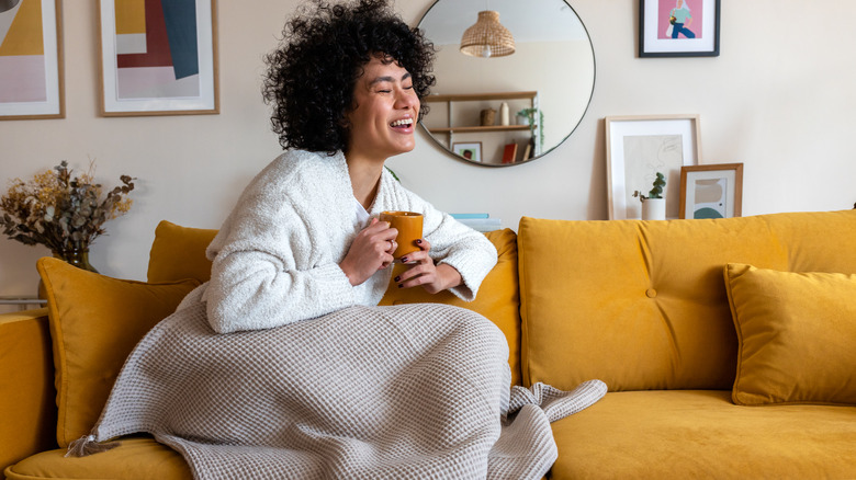 young woman relaxing at home