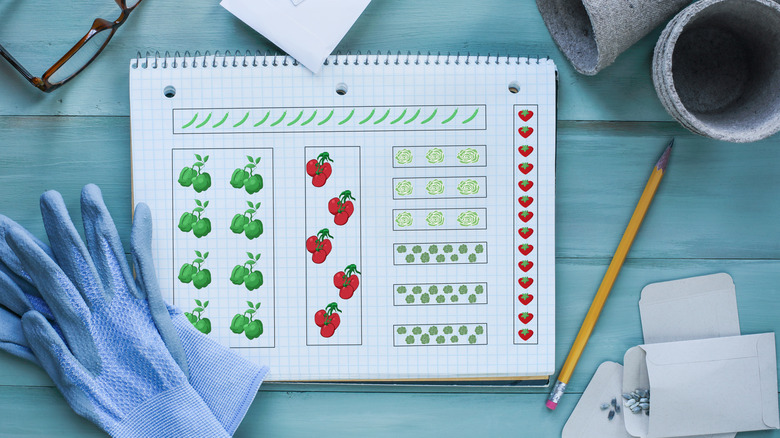 A garden journal on a table