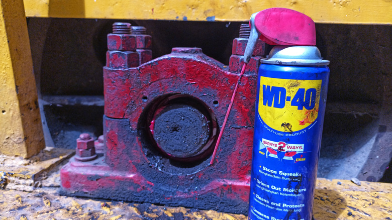 A messy WD-40 degreasing job