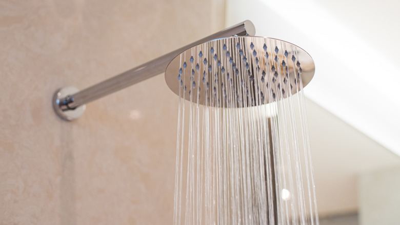 Showerhead dispersing water