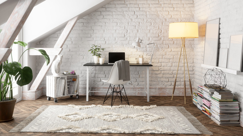 Small white home office
