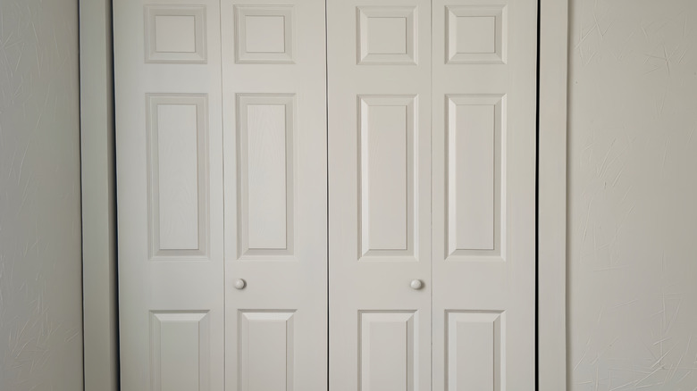 plain raised paneled bifold doors for closet