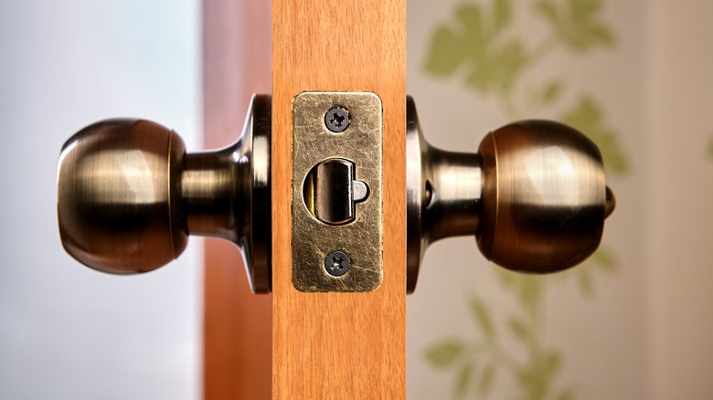 Interior door knobs with a broze finish