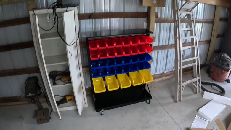Harbor Freight's Storehouse 74-bin mobile double-sided floor rack