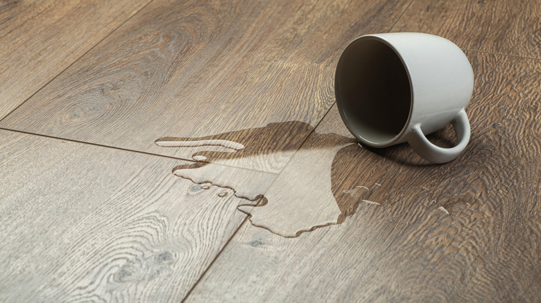 White water stains on wood