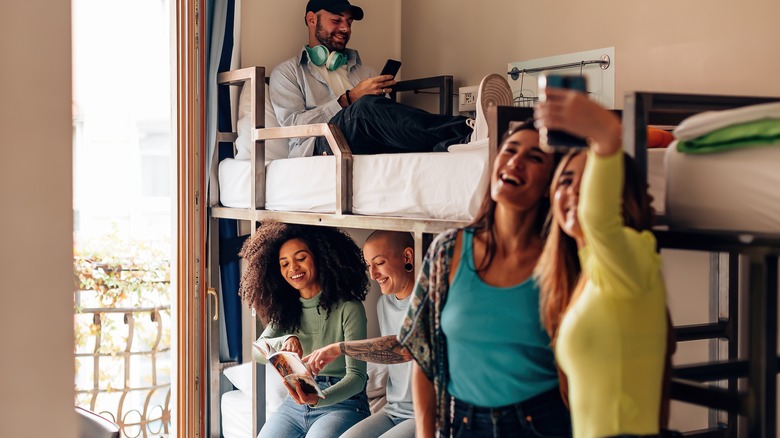 Young people in dorm room