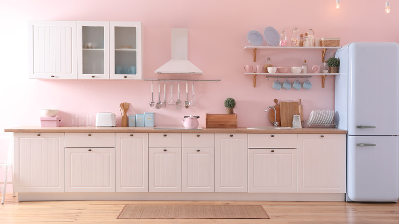 trendy pink kitchen
