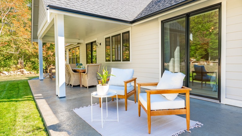 porch in backyard