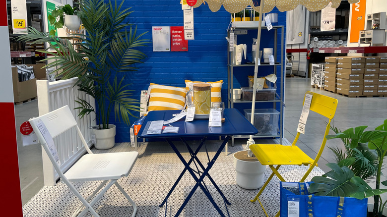 IKEA patio in warehouse
