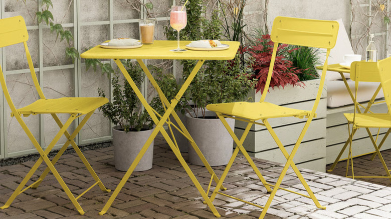 IKEA SUNDSÖ patio furniture sets in bright yellow
