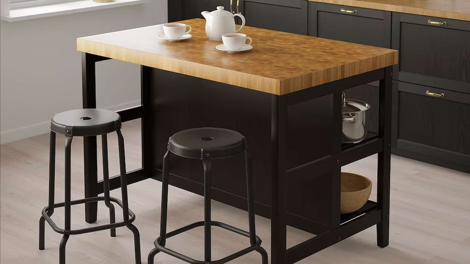 Add Extra Storage To Your IKEA Kitchen Island With This Wood DIY, image size:1600x900