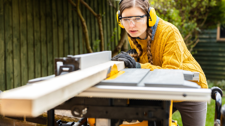 woman with lumber