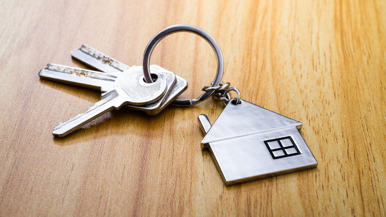 Bunch of keys on a table