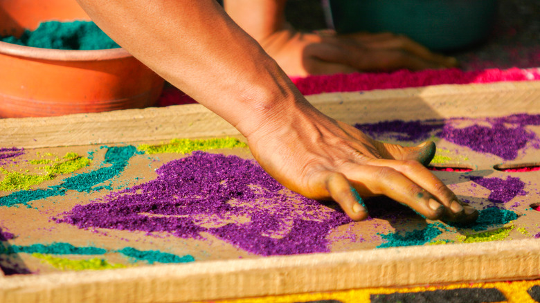 Making art with sawdust paint