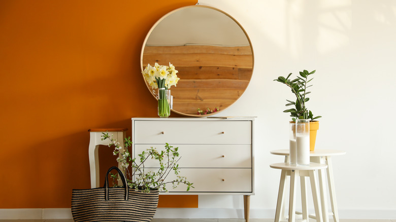 half orange painted room