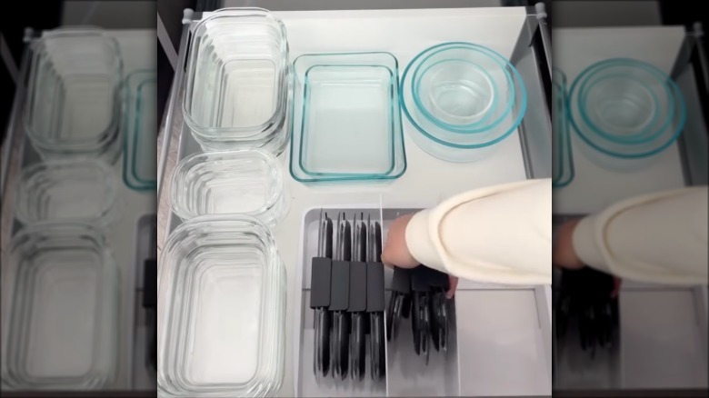 how to organize food storage lids