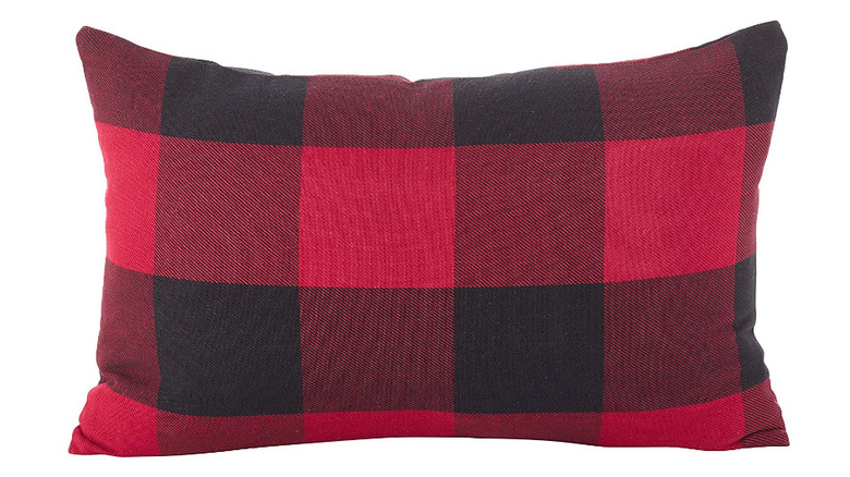 throw pillow with buffalo plaid