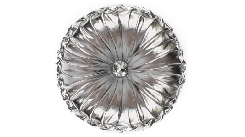 round silver throw pillow