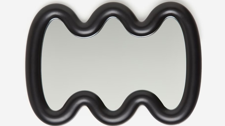 A black and white squiggle mirror.