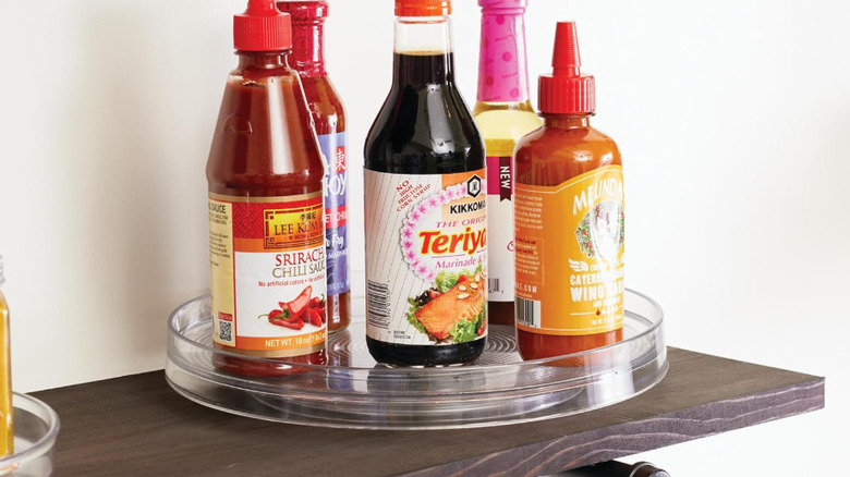 Lazy Susan filled with condiments