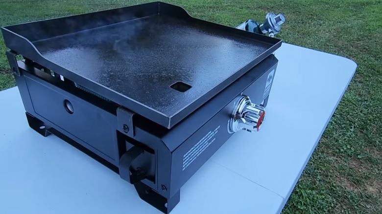 Vegetables cooked on griddle