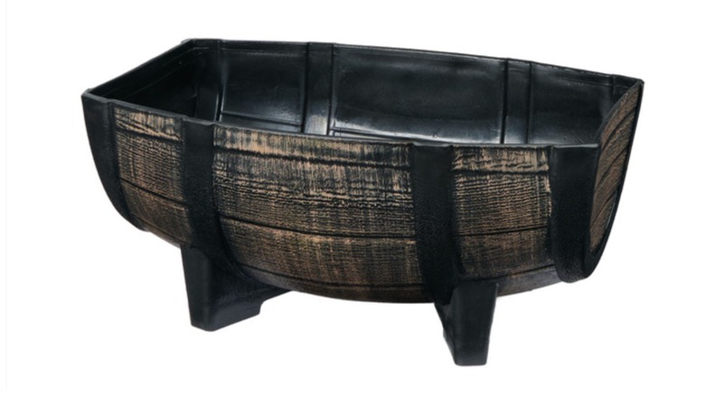 Half barrel planter from Aldi