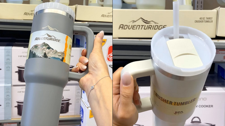 Aldi Adventuridge 40 ox tumblers in grey and white
