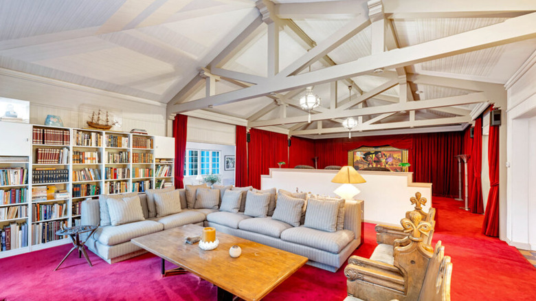 The media room in Alex Trebek's former LA home