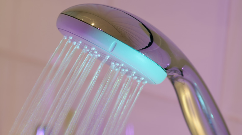 A shower head with mood lighting