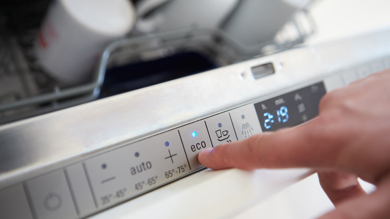 pressing eco wash button