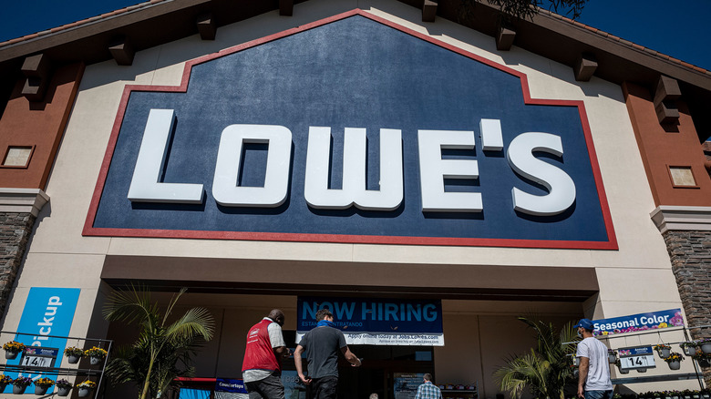 Shoppers Entering Lowe's