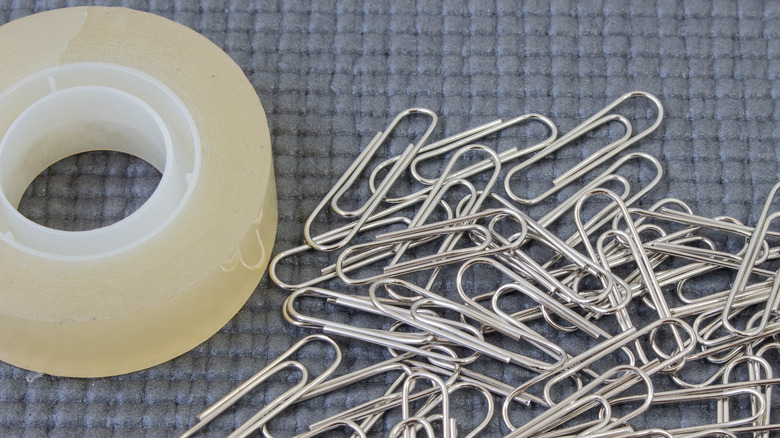 scotch tape and paperclips
