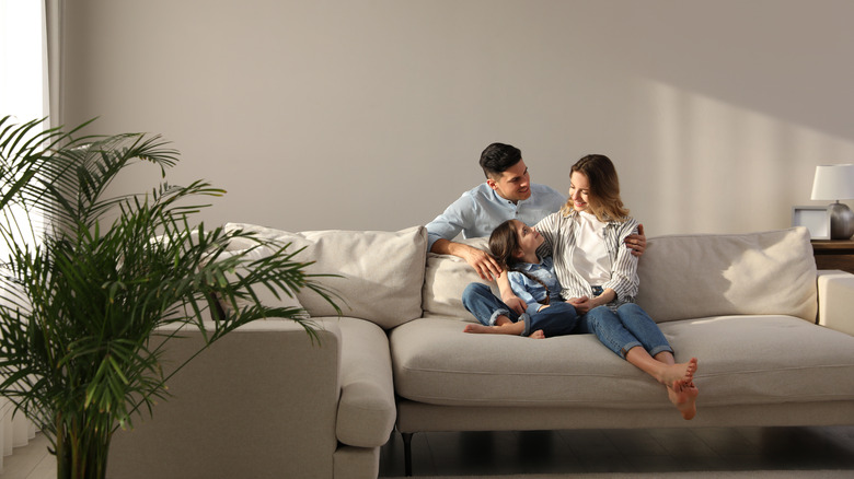 Family in living room