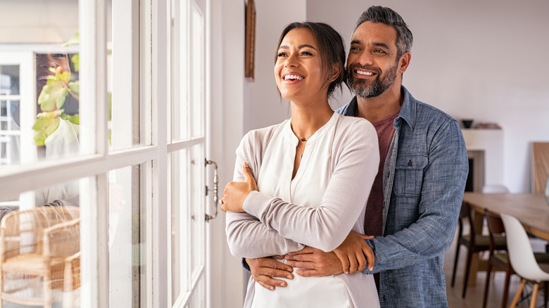 Couple relaxing at home