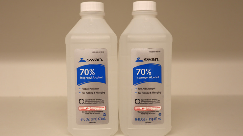 Two bottles of 70% isopropyl alcohol.