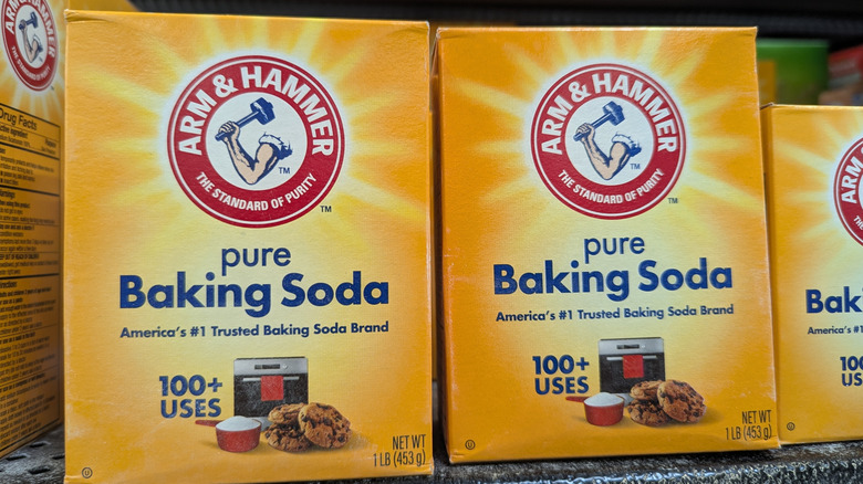 boxes of Arm & Hammer pure baking soda