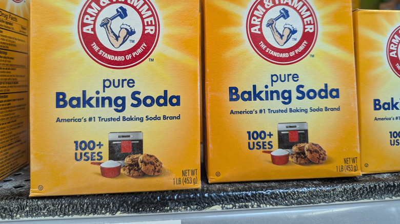 boxes of Arm & Hammer pure baking soda