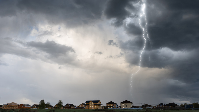 Lightning in clouds