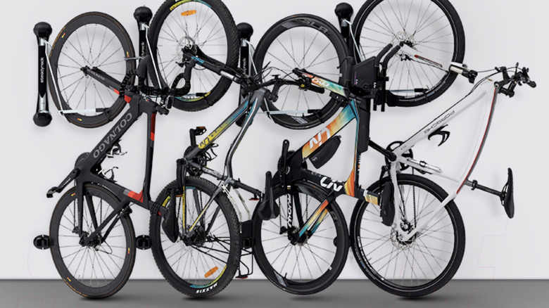 Steadyrack bikes mounted to wall