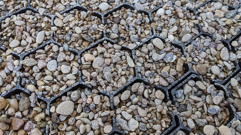 The Vodaland Permeable HexPave System installed and full of gravel