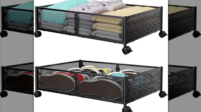 PHINOX organizer being used for both clothing and shoes