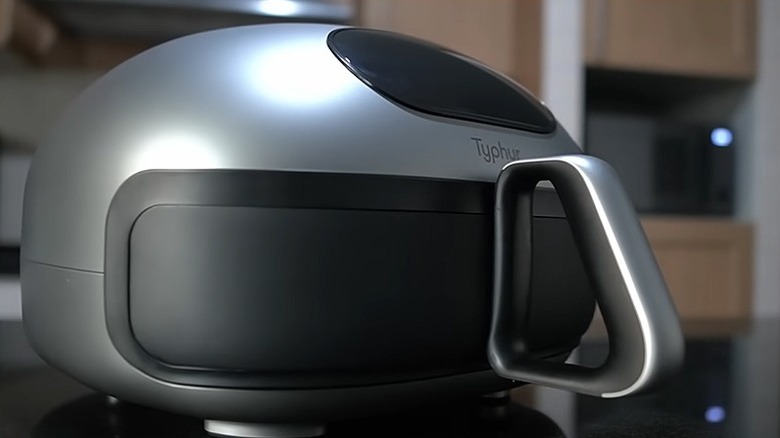 The Typhur Dome 2 air fair up close sitting on a kitchen bench