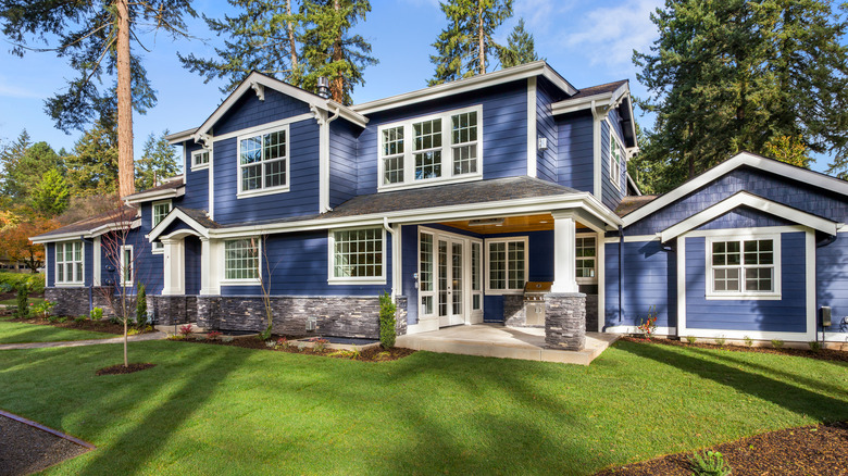 Blue home with porch